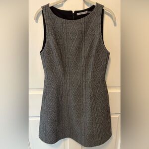 Alice + Olivia cableknit a-line gray textured sleeveless dress women size 6 m